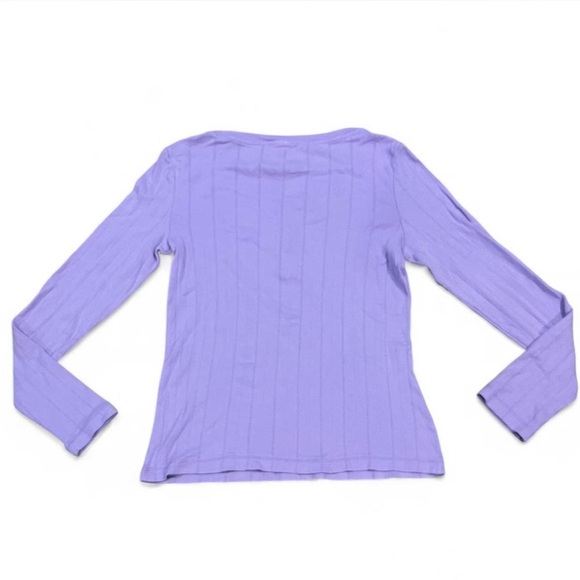Purple Ribbed Long Sleeve Top - Picture 2 of 2